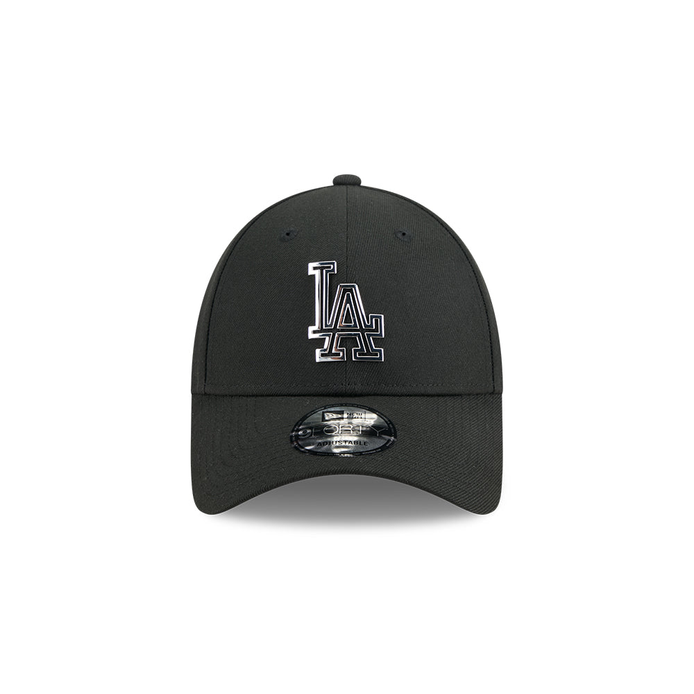 New Era หมวกรุ่น LOS ANGELES DODGERS METAL BADGE SILVER BLACK 9FORTY CAP