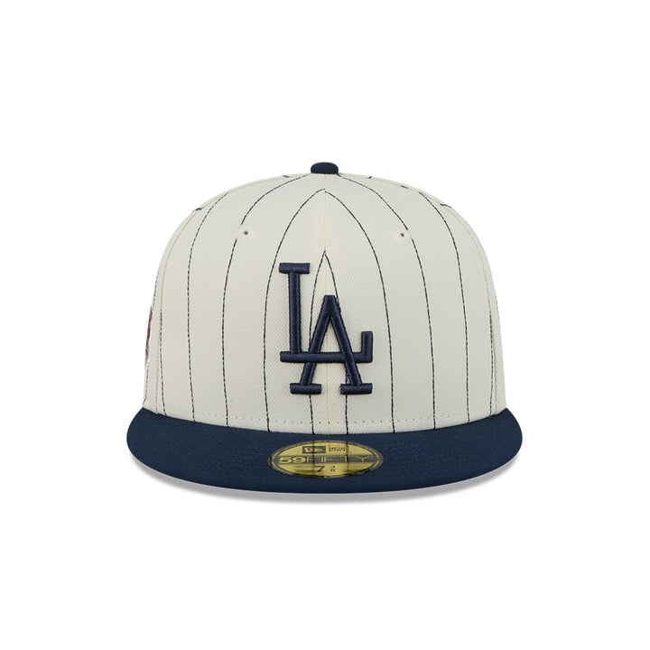 New Era หมวกรุ่น 59FIFTY PACK - STRIPES LOS ANGELES DODGERS COOPERSTOWN 2-TONE GRAPHITE VISOR CHROME WHITE 59FIFTY CAP