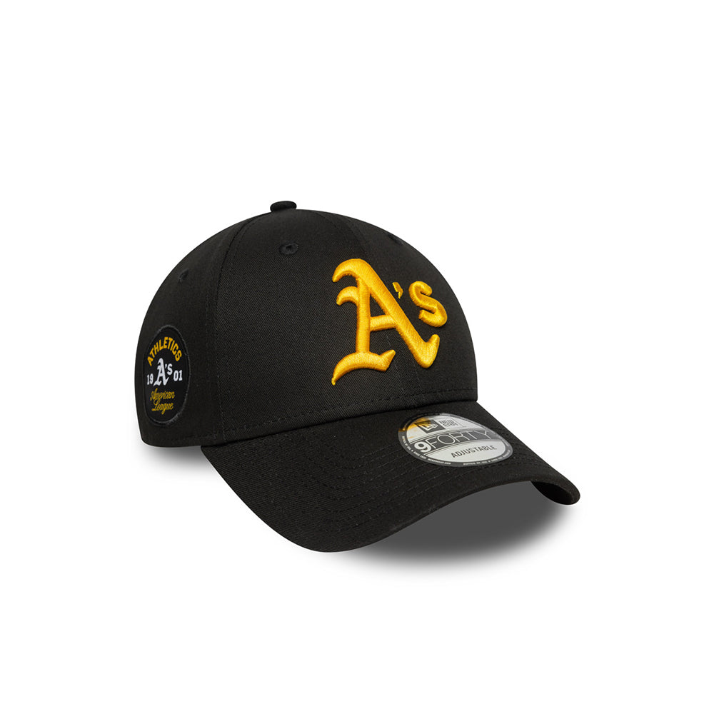 New Era หมวกรุ่น OAKLAND ATHLETICS SIDE PATCH BLACK 9FORTY CAP
