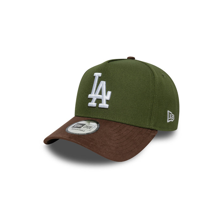 New Era หมวกรุ่น LOS ANGELES DODGERS SUEDE VISOR EFRAME RIFLE GREEN 9FORTY E-FRAME CAP