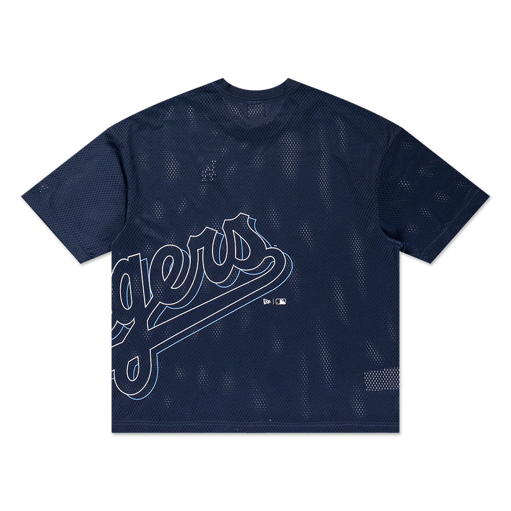 New Era เสื้อยืดแขนสั้นรุ่น LOS ANGELES DODGERS MIX LEAGUE CROSS PANELS OCEANSIDE BLUE OVERSIZED TEE