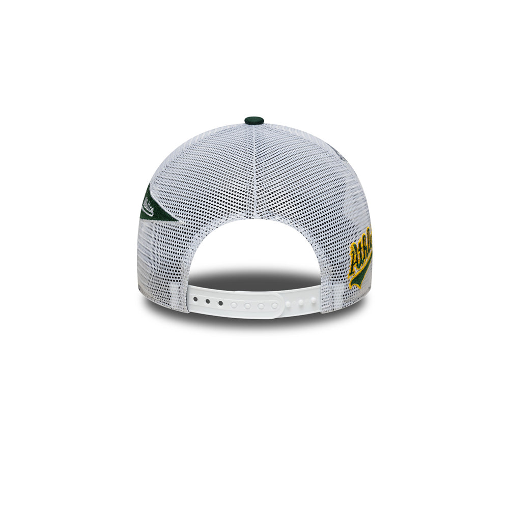 New Era หมวกรุ่น OAKLAND ATHLETICS MULTI PATCH DARK GREEN 9FORTY EF TRUCKER CAP