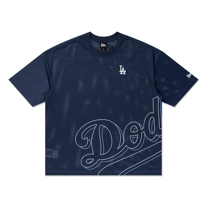 New Era เสื้อยืดแขนสั้นรุ่น LOS ANGELES DODGERS MIX LEAGUE CROSS PANELS OCEANSIDE BLUE OVERSIZED TEE