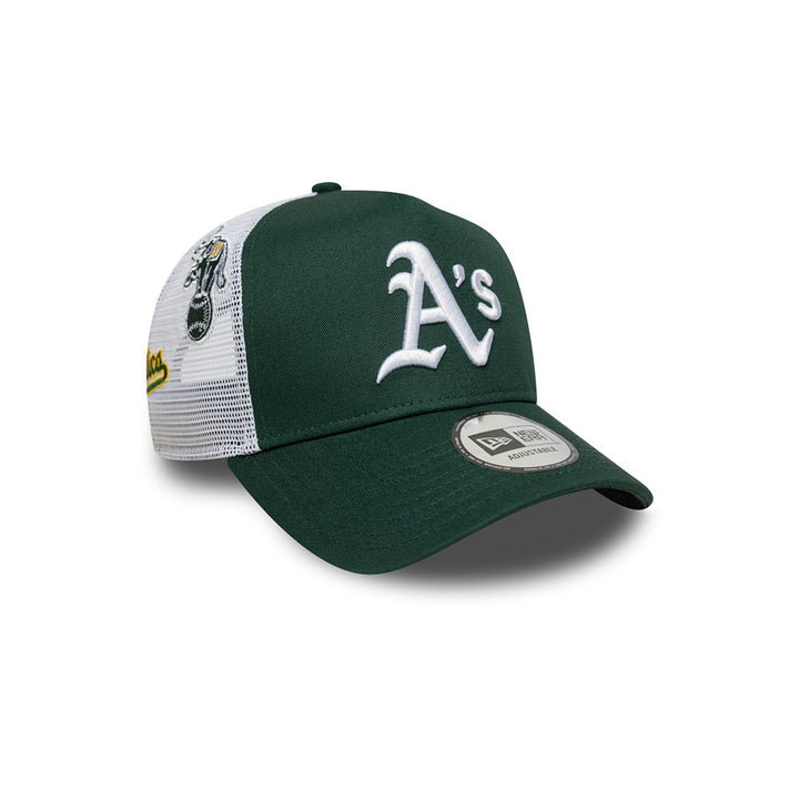 New Era หมวกรุ่น OAKLAND ATHLETICS MULTI PATCH DARK GREEN 9FORTY EF TRUCKER CAP