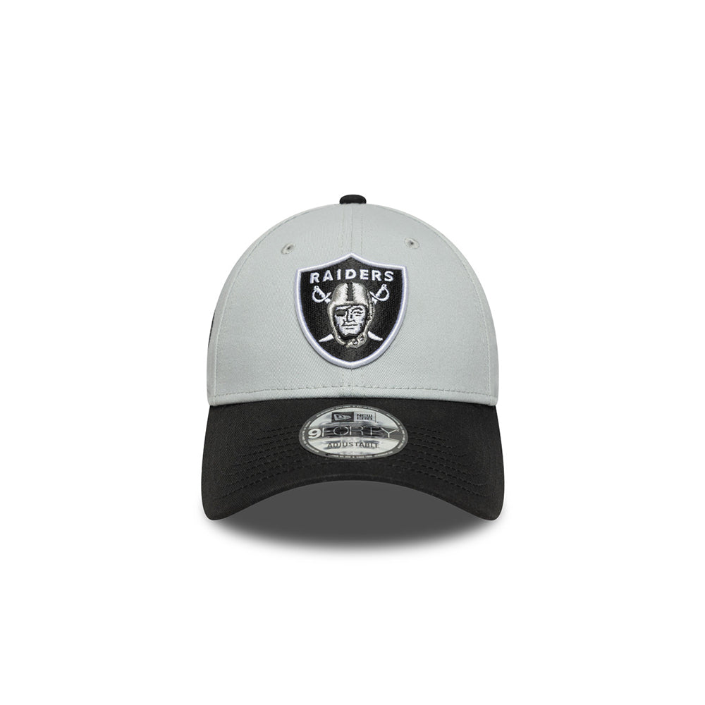 New Era หมวกรุ่น LAS VEGAS RAIDERS SIDE PATCH 2-TONE BLACK VISOR SNOW GRAY 9FORTY CAP