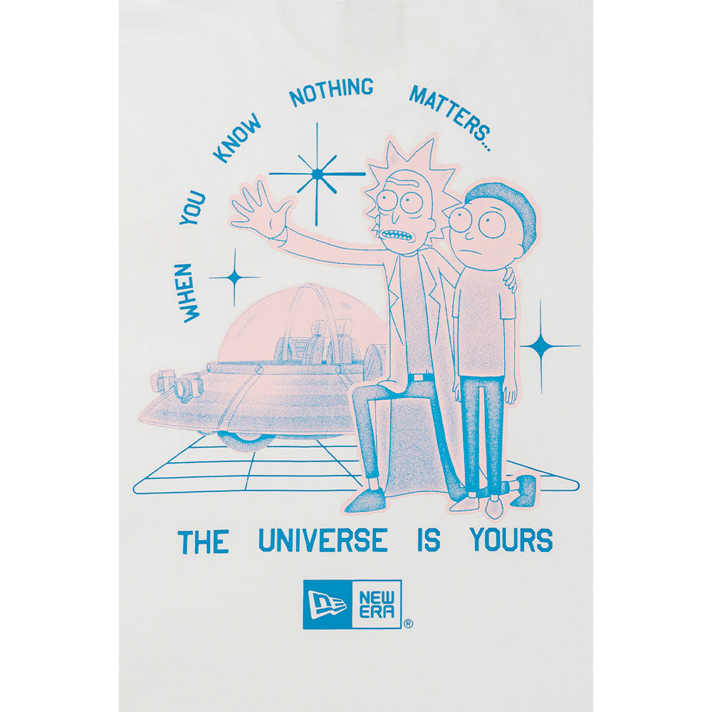 New Era เสื้อยืดแขนสั้นรุ่น Rick And Morty The Universe Is Yours White Short Sleeve T-Shirt
