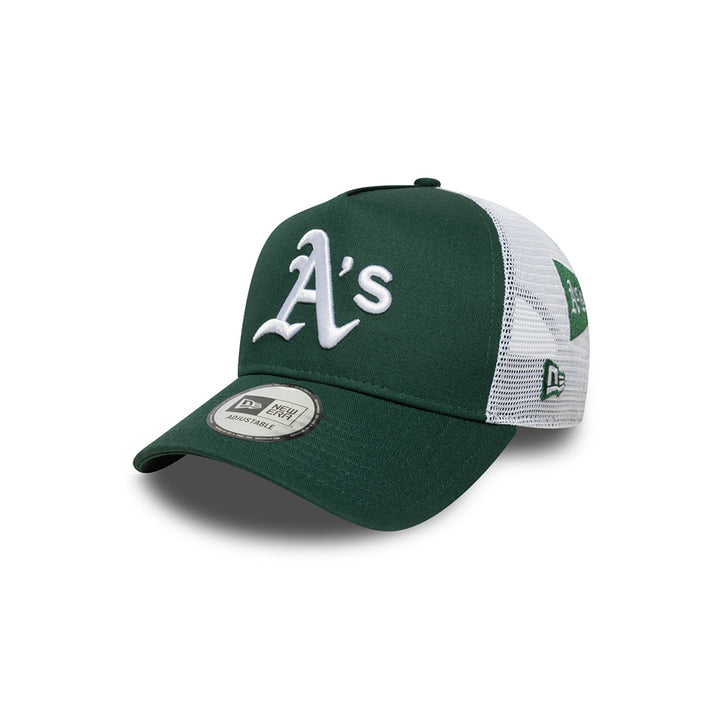 New Era หมวกรุ่น OAKLAND ATHLETICS MULTI PATCH DARK GREEN 9FORTY EF TRUCKER CAP