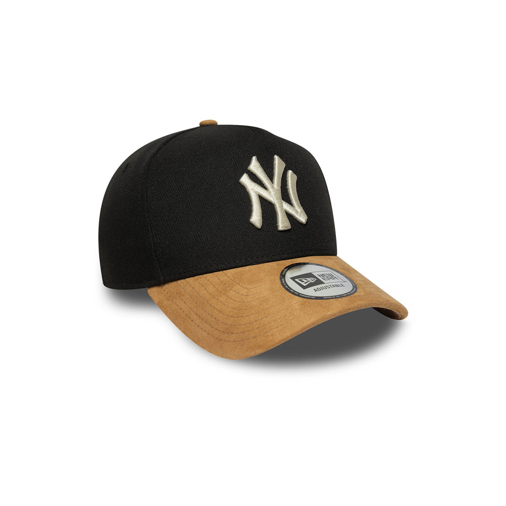 New Era หมวกรุ่น NEW YORK YANKEES SUEDE VISOR EFRAME BLACK 9FORTY E-FRAME CAP