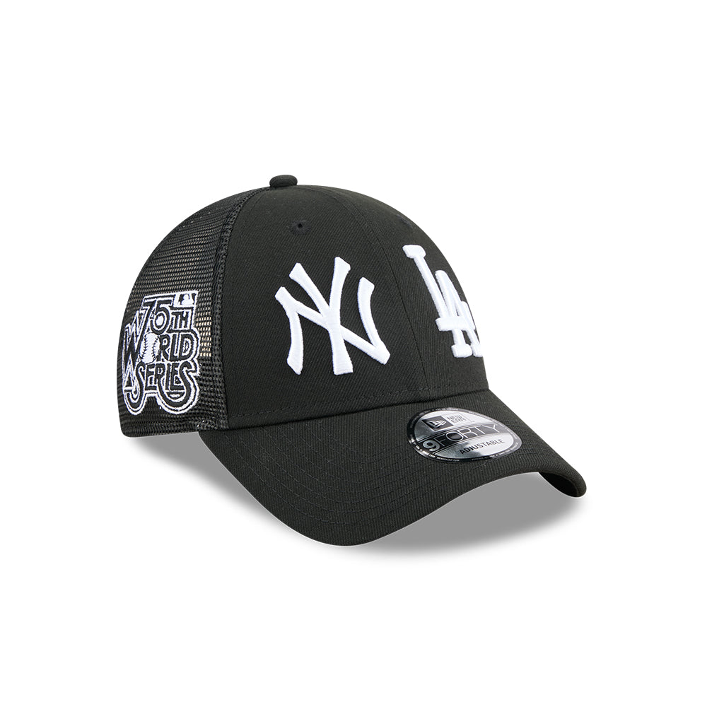 New Era หมวกรุ่น NEW YORK YANKEES & LOS ANGELES DODGERS MLB TWO TEAM BLACK 9FORTY TRUCKER CAP