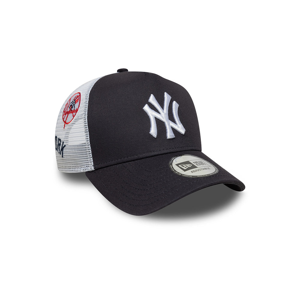 New Era หมวกรุ่น NEW YORK YANKEES MULTI PATCH NAVY 9FORTY EF TRUCKER CAP