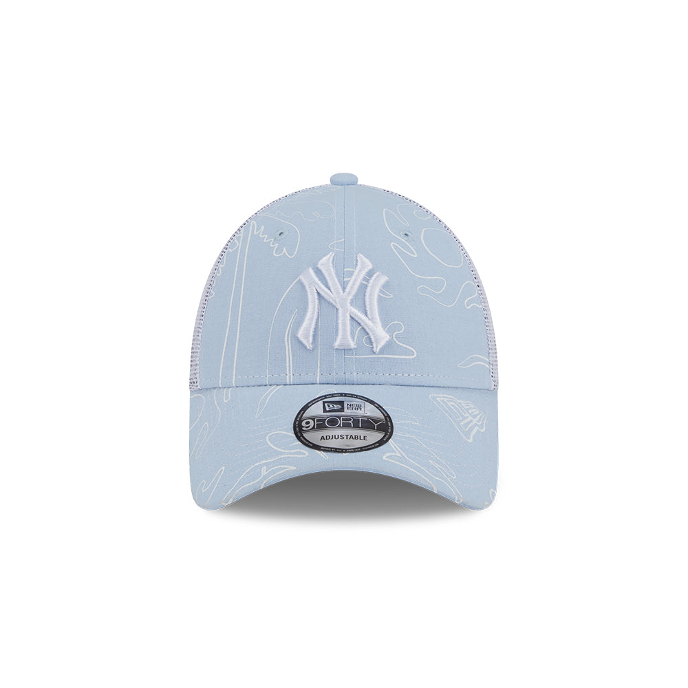 New Era หมวกรุ่น NEW YORK YANKEES RESORT SOFT BLUE 9FORTY TRUCKER CAP