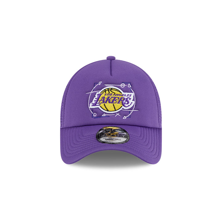 New Era หมวกรุ่น LOS ANGELES LAKERS NBA STREET GAME PURPLE 9FORTY AF TRUCKER CAP