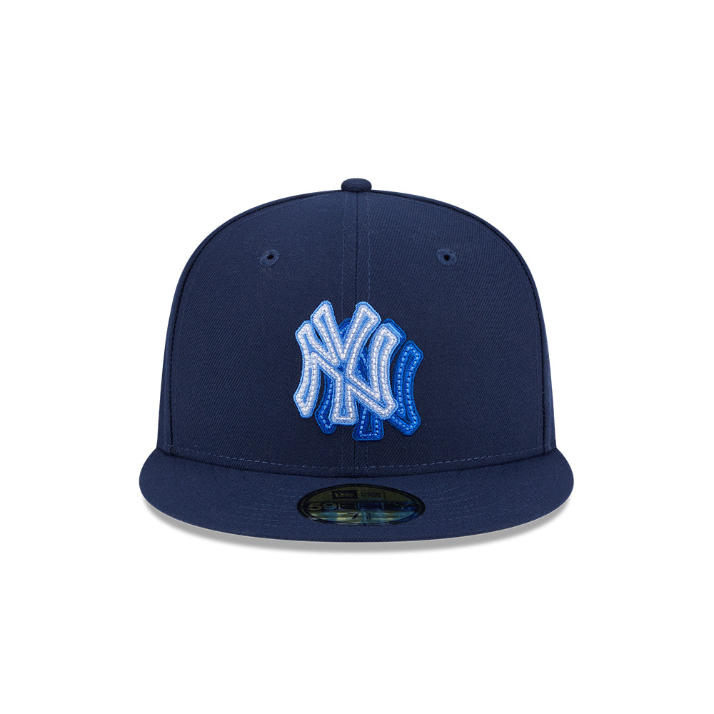 New Era หมวกรุ่น 59Fifty Pack - Neon Glow New York Yankees Cooperstown Oceanside Blue 59Fifty Cap