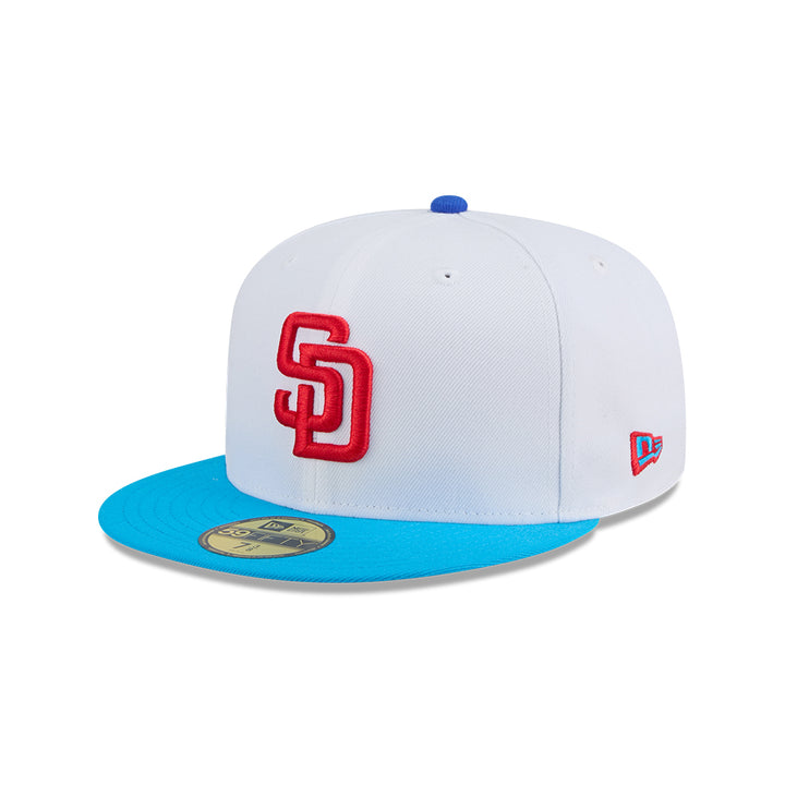 New Era หมวกรุ่น 59FIFTY PACK- RAMUNE SAN DIEGO PADRES COOPERSTOWN 2-TONE BLUE FANATIC VISOR WHITE 59FIFTY CAP