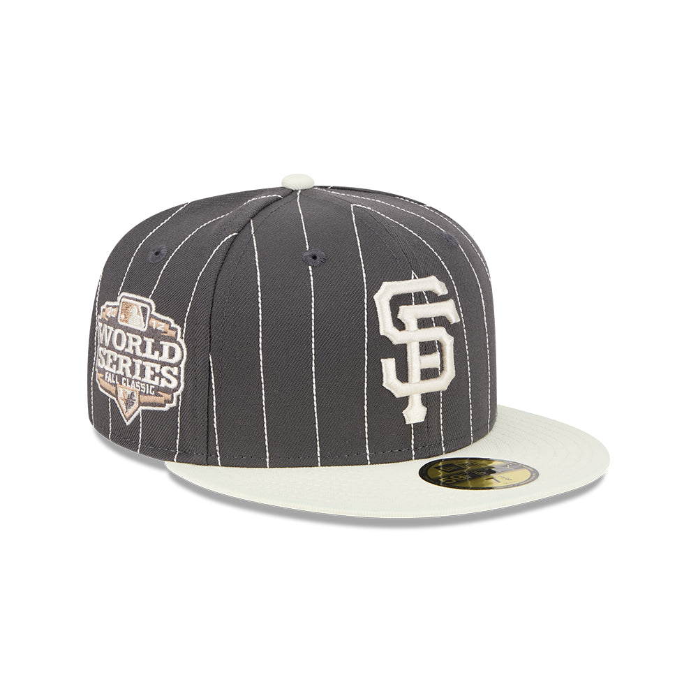 New Era หมวกรุ่น 59FIFTY PACK - STRIPES SAN FRANCISCO GIANTS COOPERSTOWN 2-TONE CHROME WHITE VISOR GRAPHITE 59FIFTY CAP