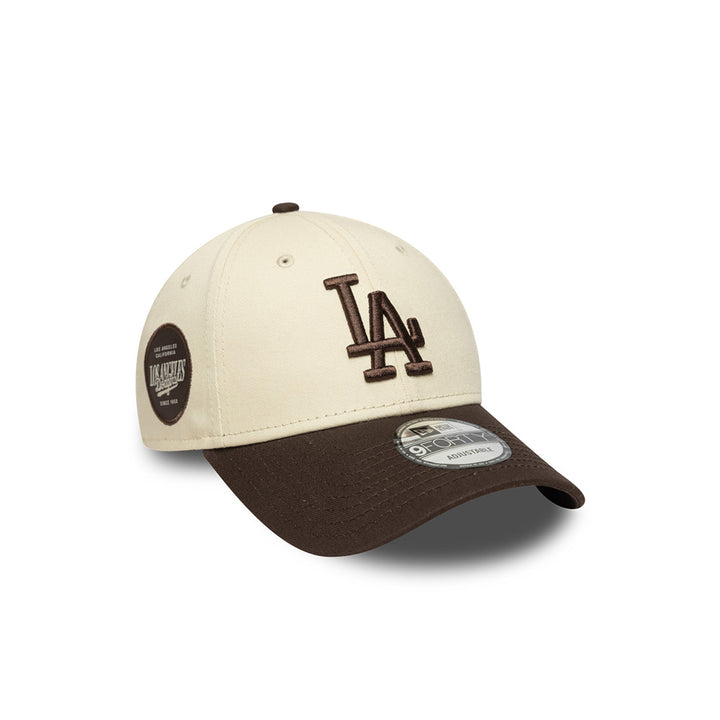 New Era หมวกรุ่น LOS ANGELES DODGERS SIDE PATCH 2-TONE BROWN VISOR LIGHT CREAM 9FORTY CAP