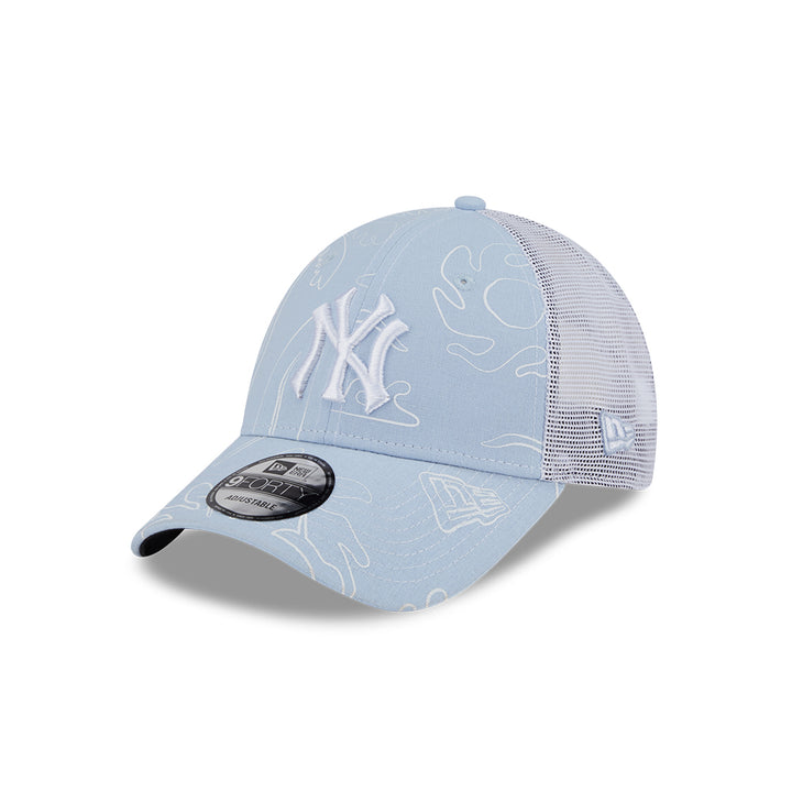 New Era หมวกรุ่น NEW YORK YANKEES RESORT SOFT BLUE 9FORTY TRUCKER CAP