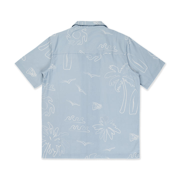 New Era เสื้อเชิ้ตแขนสั้นรุ่น NEW ERA RESORT SOFT BLUE WOVEN SHIRT