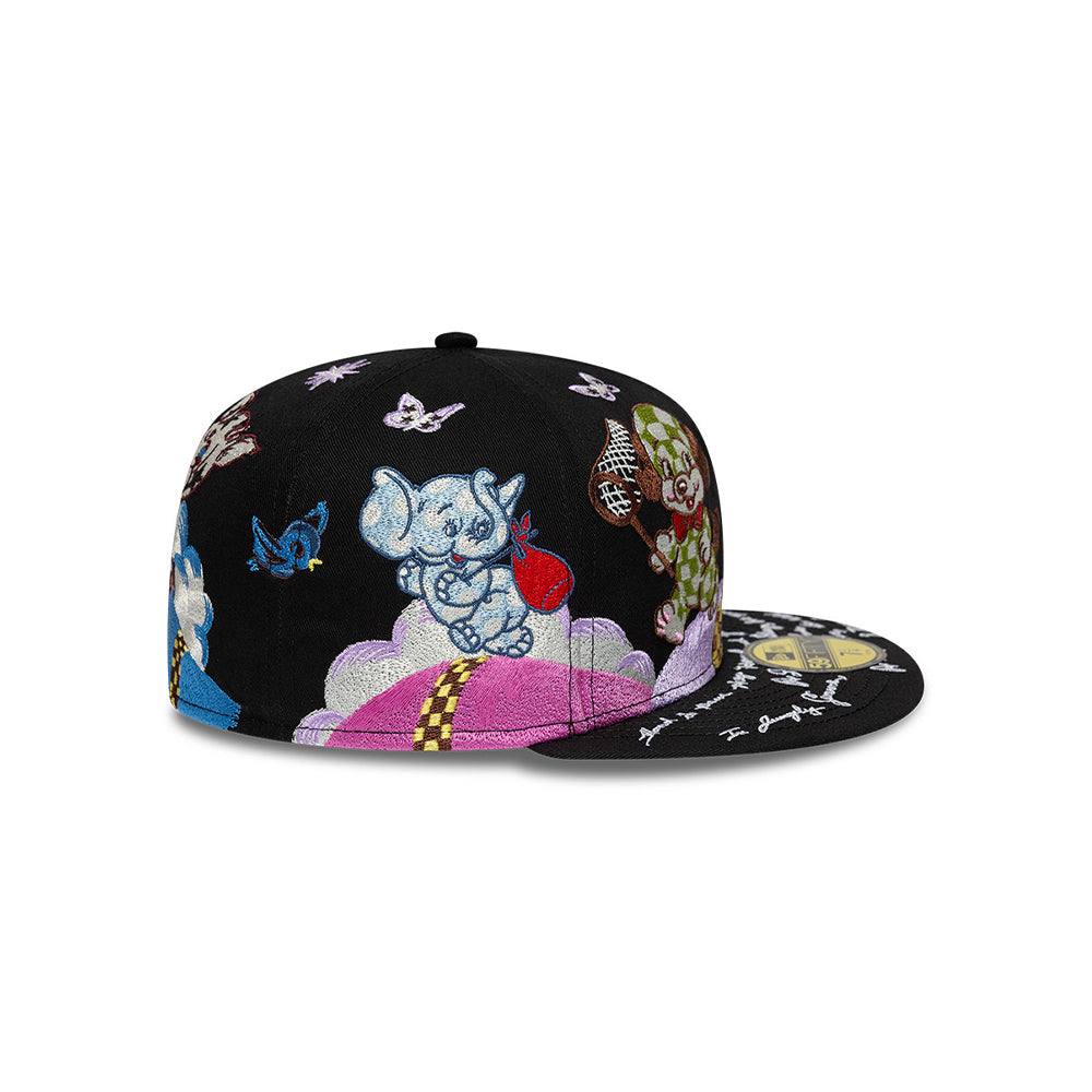 New Era หมวกรุ่น NEW ERA X KENZO ANIMAL EMBROIDERIES BLACK 59FIFTY CAP