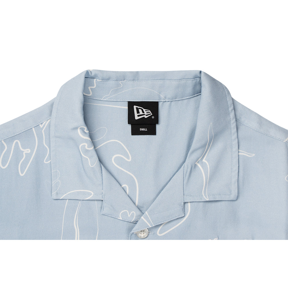 New Era เสื้อเชิ้ตแขนสั้นรุ่น NEW ERA RESORT SOFT BLUE WOVEN SHIRT