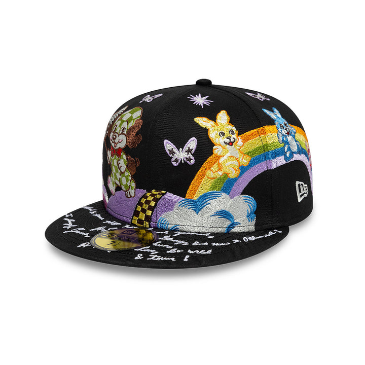 New Era หมวกรุ่น NEW ERA X KENZO ANIMAL EMBROIDERIES BLACK 59FIFTY CAP