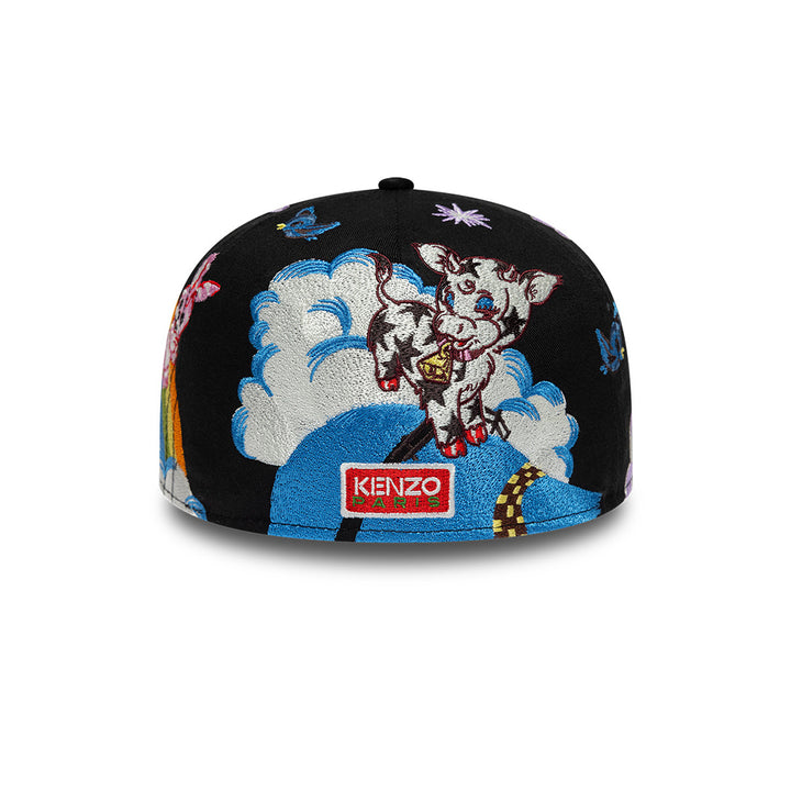 New Era หมวกรุ่น NEW ERA X KENZO ANIMAL EMBROIDERIES BLACK 59FIFTY CAP