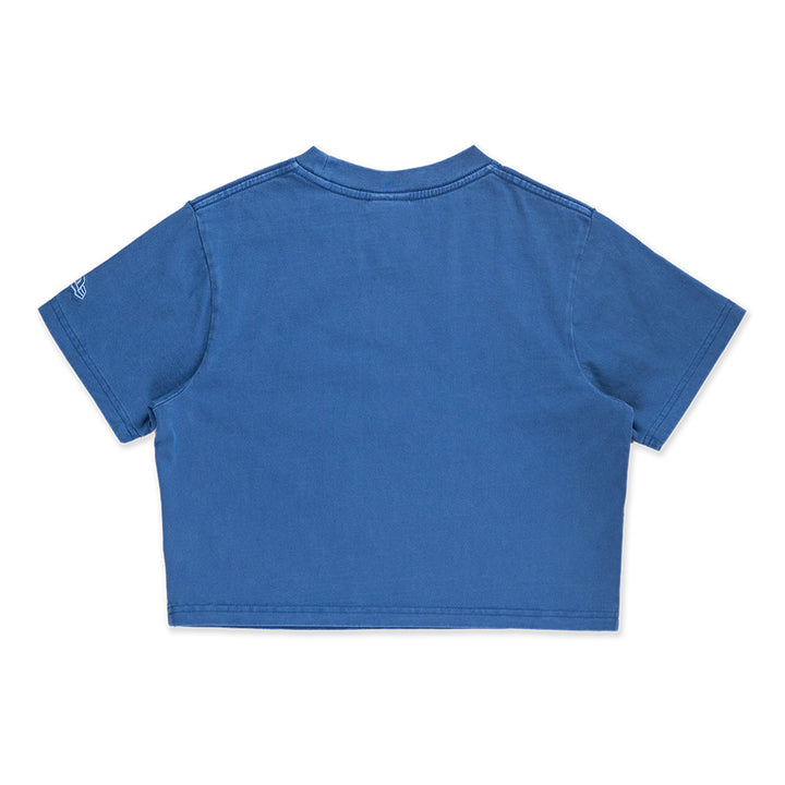 New Era เสื้อครอปรุ่น LOS ANGELES DODGERS OLD SCHOOL SPORT AP LIGHT ROYAL WOMEN CROP TEE