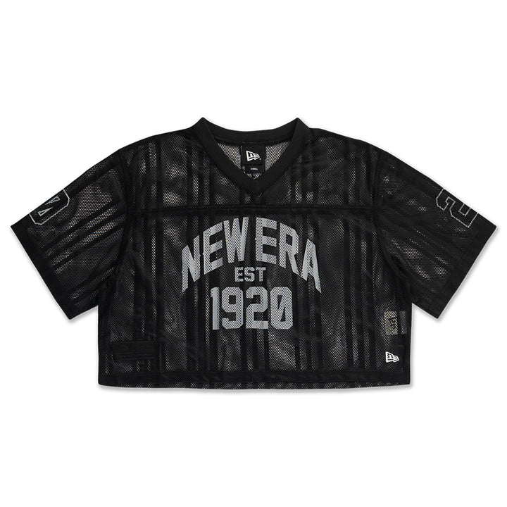 New Era เสื้อครอปรุ่น New Era Street Archived Black Women Crop American Football Jersey