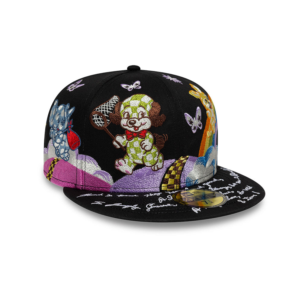 New Era หมวกรุ่น NEW ERA X KENZO ANIMAL EMBROIDERIES BLACK 59FIFTY CAP