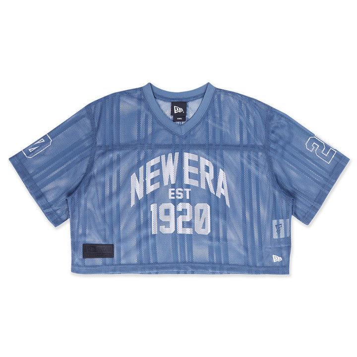 New Era เสื้อครอปรุ่น New Era Street Archived Oceanside Blue Women Crop American Football Jersey