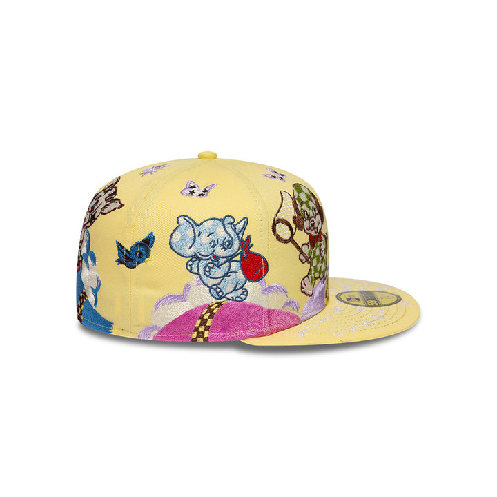 New Era หมวกรุ่น NEW ERA X KENZO ANIMAL EMBROIDERIES SOFT YELLOW 59FIFTY CAP