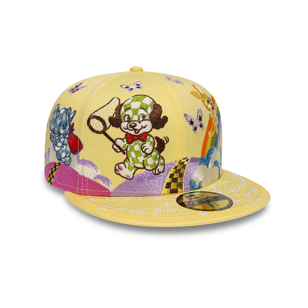New Era หมวกรุ่น NEW ERA X KENZO ANIMAL EMBROIDERIES SOFT YELLOW 59FIFTY CAP