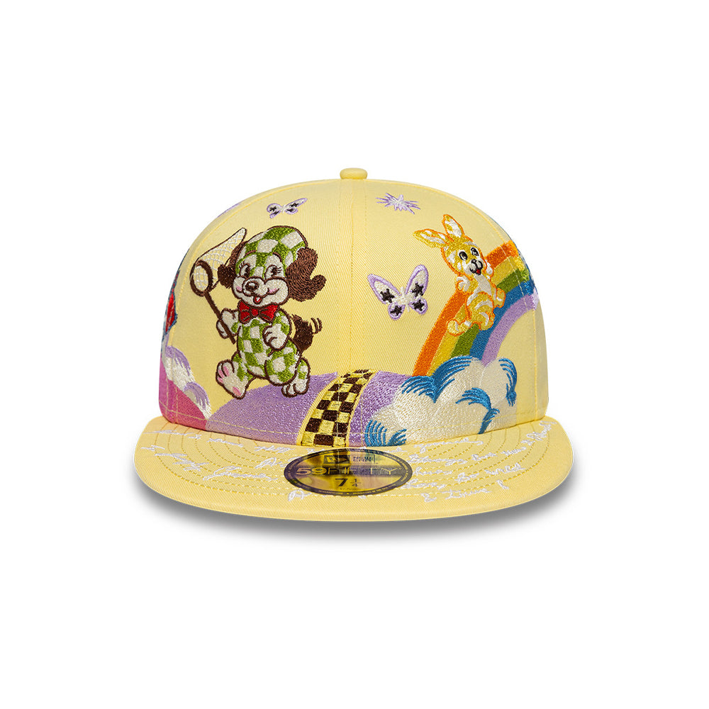 New Era หมวกรุ่น NEW ERA X KENZO ANIMAL EMBROIDERIES SOFT YELLOW 59FIFTY CAP