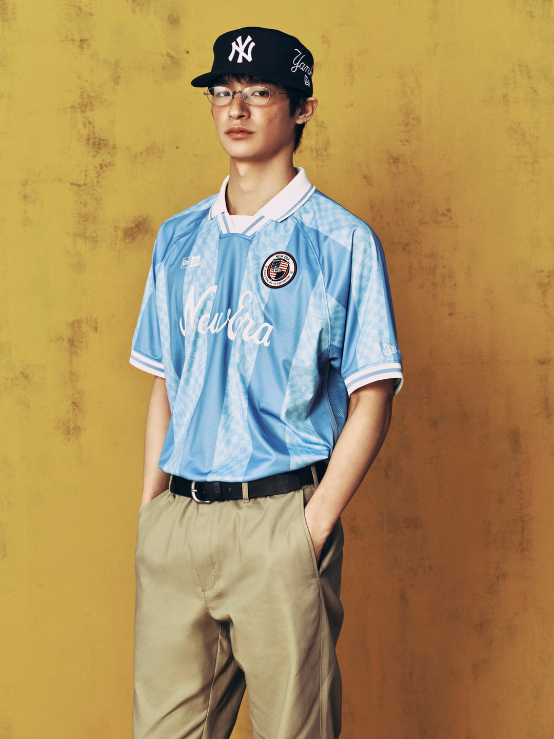 New Era เสื้อยืดแขนสั้นรุ่น New Era Korea Football Jersey Blue Jersey
