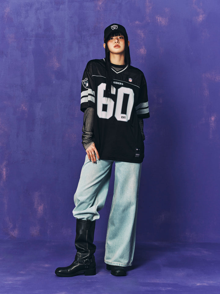 New Era เสื้อยืดแขนสั้นรุ่น Los Angeles Raiders Korea Jersey Black Jersey