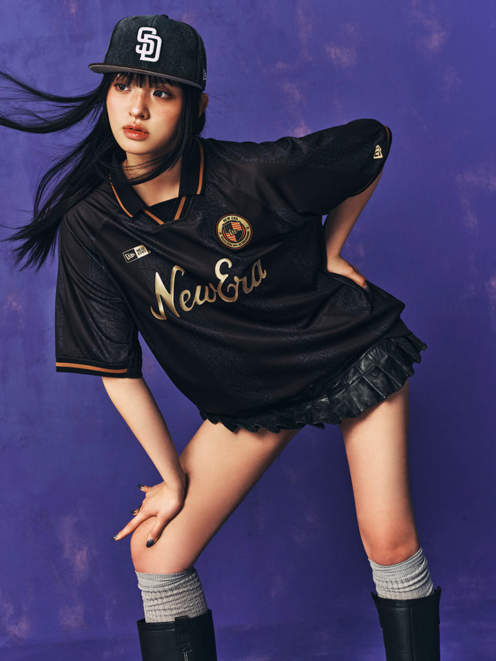 New Era เสื้อยืดแขนสั้นรุ่น New Era Korea Football Jersey Black Jersey