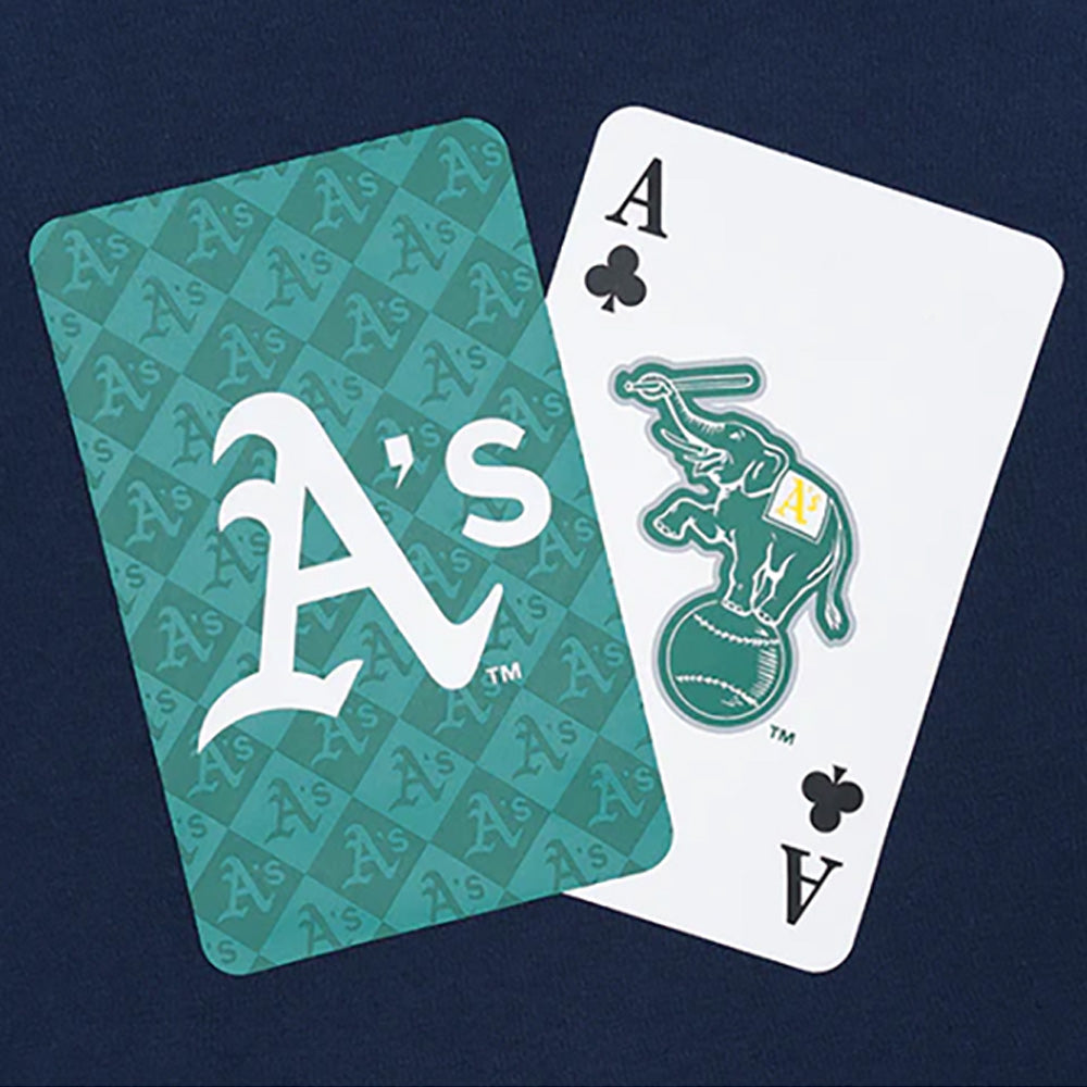 เสื้อยืด SHORT SLEEVE TEE MLB PLAY CARD OAKLAND ATHLETICS NAVY
