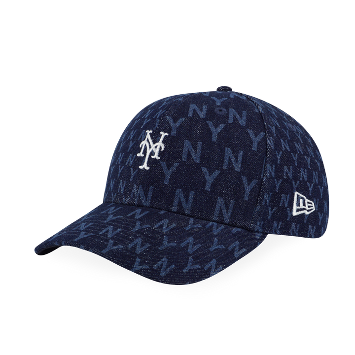 หมวก NEW YORK METS DENIM ALL-OVER MONOGRAM INDIGO DENIM 9FORTY CAP