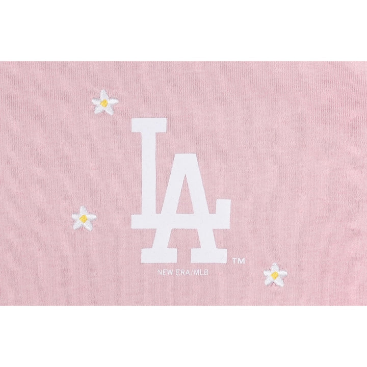 LOS ANGELES DODGERS MINI FLORAL PINK ROUGE WOMEN CROP TEE