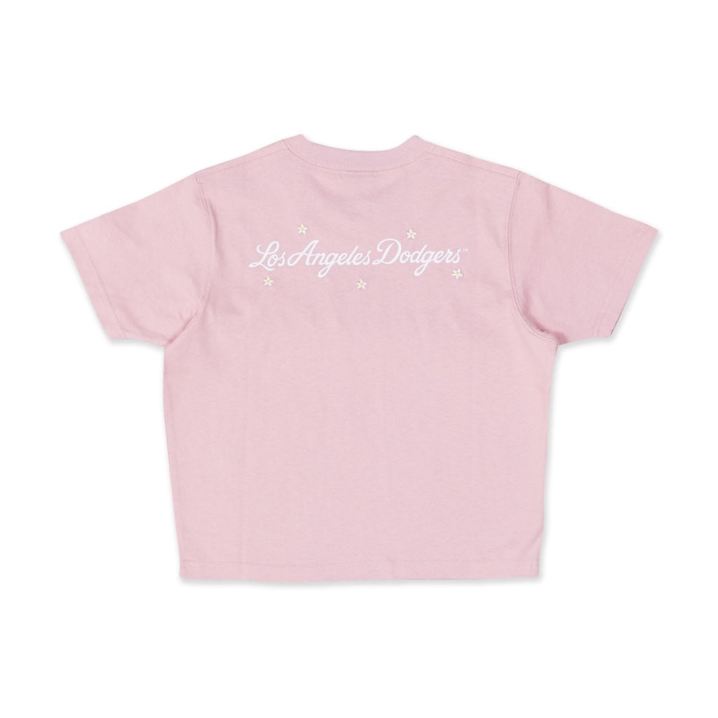 LOS ANGELES DODGERS MINI FLORAL PINK ROUGE WOMEN CROP TEE