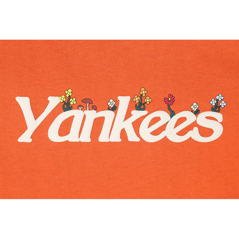 NEW YORK YANKEES WILD FLORAL FIGHT ORANGE SHORT SLEEVE T-SHIRT