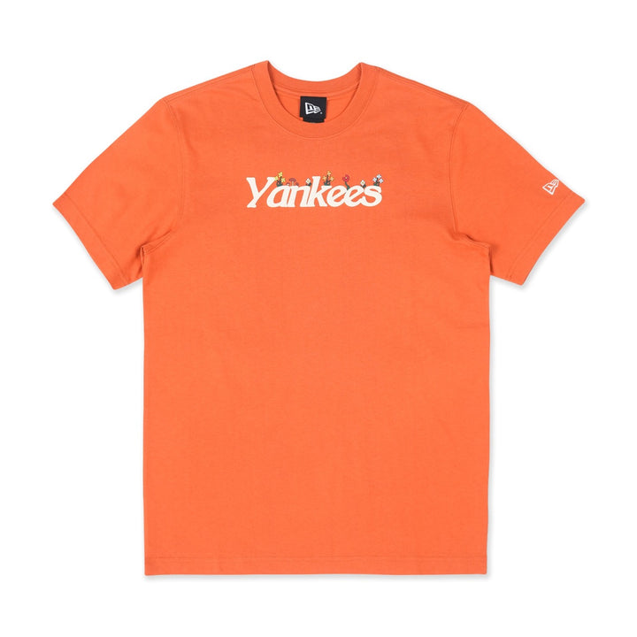 NEW YORK YANKEES WILD FLORAL FIGHT ORANGE SHORT SLEEVE T-SHIRT