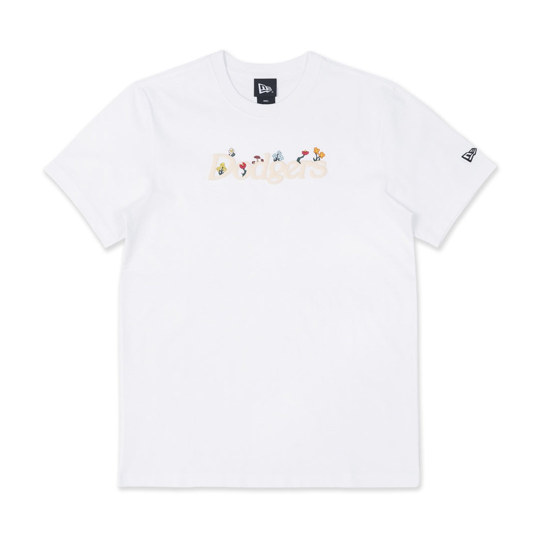 LOS ANGELES DODGERS WILD FLORAL WHITE SHORT SLEEVE T-SHIRT