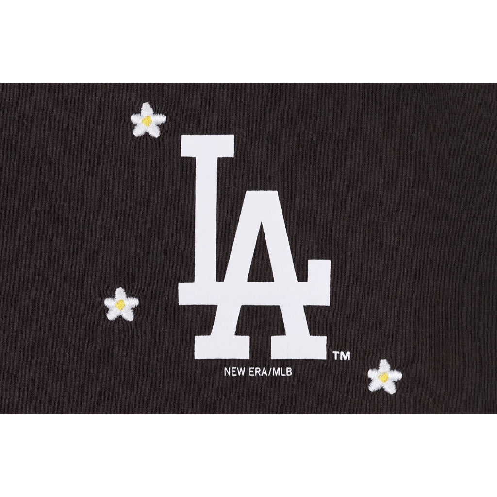 LOS ANGELES DODGERS MINI FLORAL BROWN SUEDE SHORT SLEEVE T-SHIRT