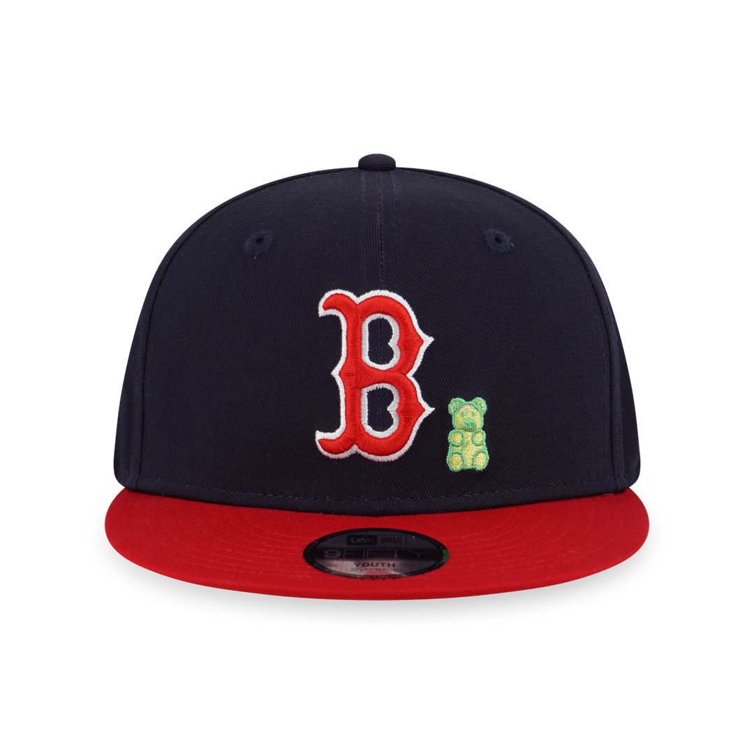 BOSTON RED SOX BEAR SCARLET VISOR NAVY KIDS 9FIFTY CAP