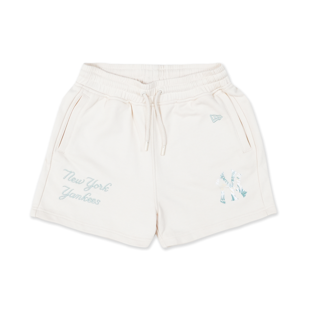 NEW YORK YANKEES SOFT NATURE - PLANTS LIGHT CREAM WOMEN KNIT SHORTS