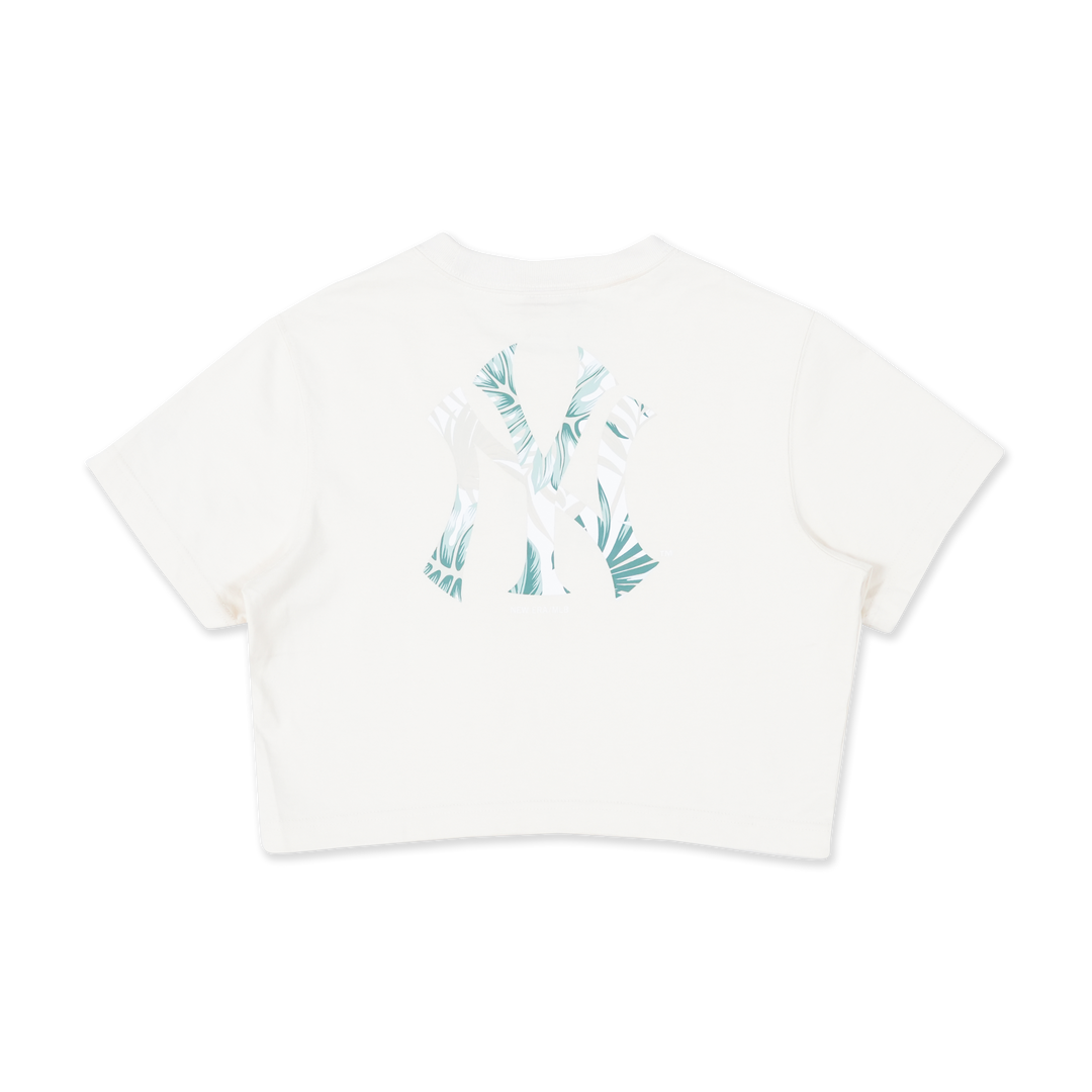 NEW YORK YANKEES SOFT NATURE - PLANTS LIGHT CREAM WOMEN CROP TEE