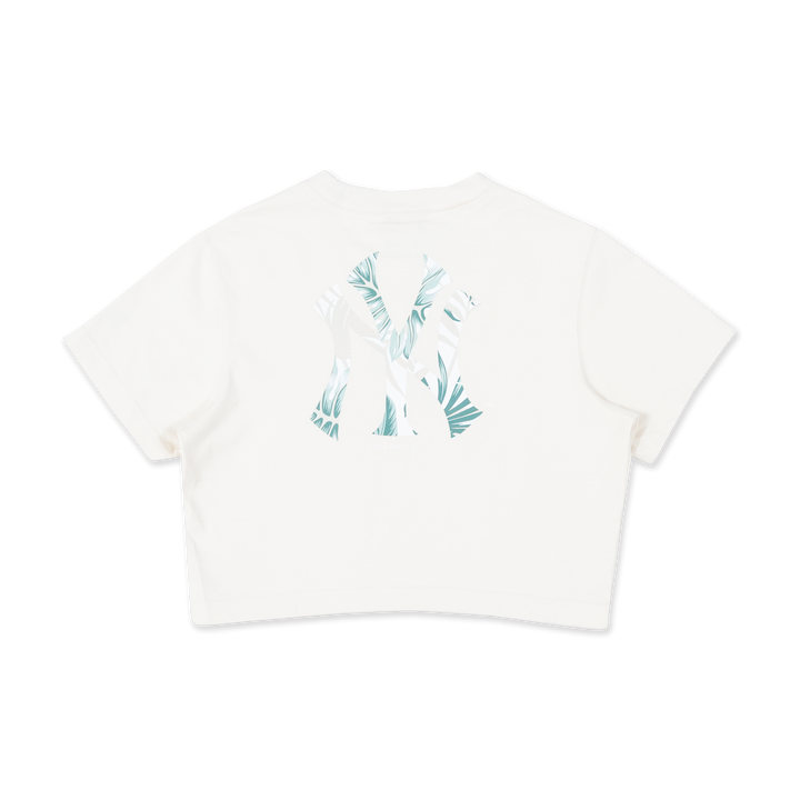 NEW YORK YANKEES SOFT NATURE - PLANTS LIGHT CREAM WOMEN CROP TEE