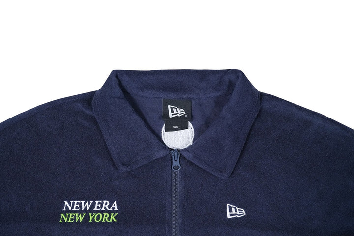 NEW ERA SPORTS CLUB - TENNIS NAVY TERRY CLOTH ZIP POLO SHIRT