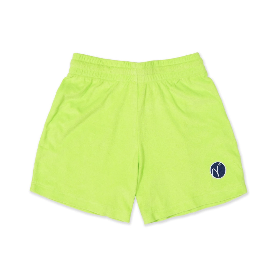 NEW ERA SPORTS CLUB - TENNIS CYBER GREEN TERRY CLOTH SHORTS